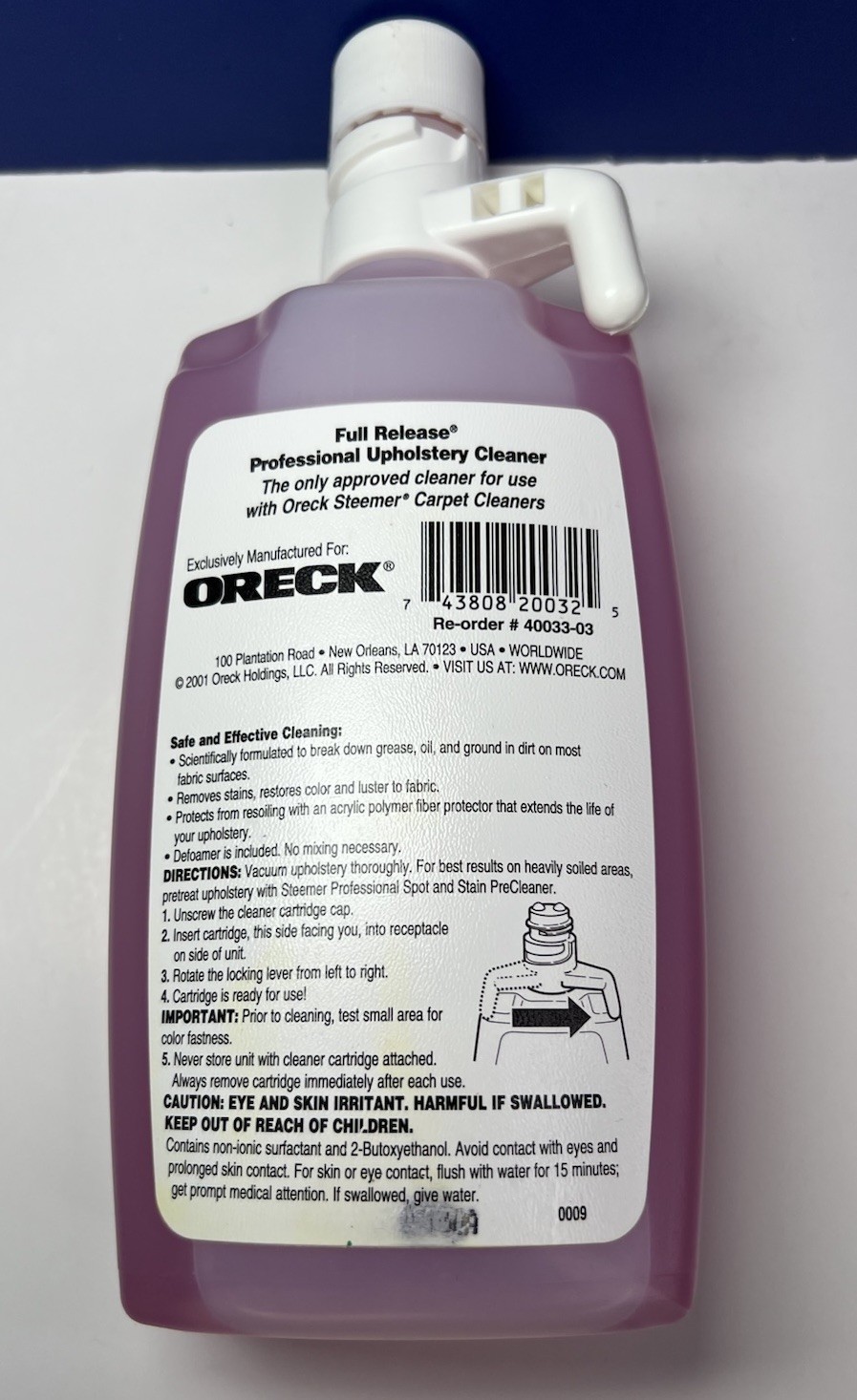 Oreck Professional Full Release Upholstery Cleaner 15 fl oz / 444 ml Oreck Care