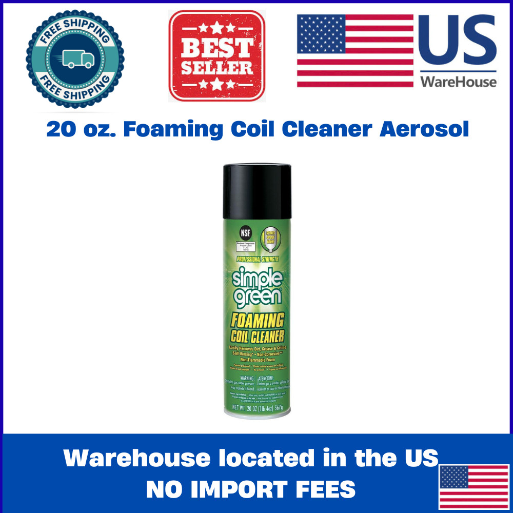 Simple Green 0110001213418 Foaming Coil Cleaner, 20 Oz Aerosol Can, White