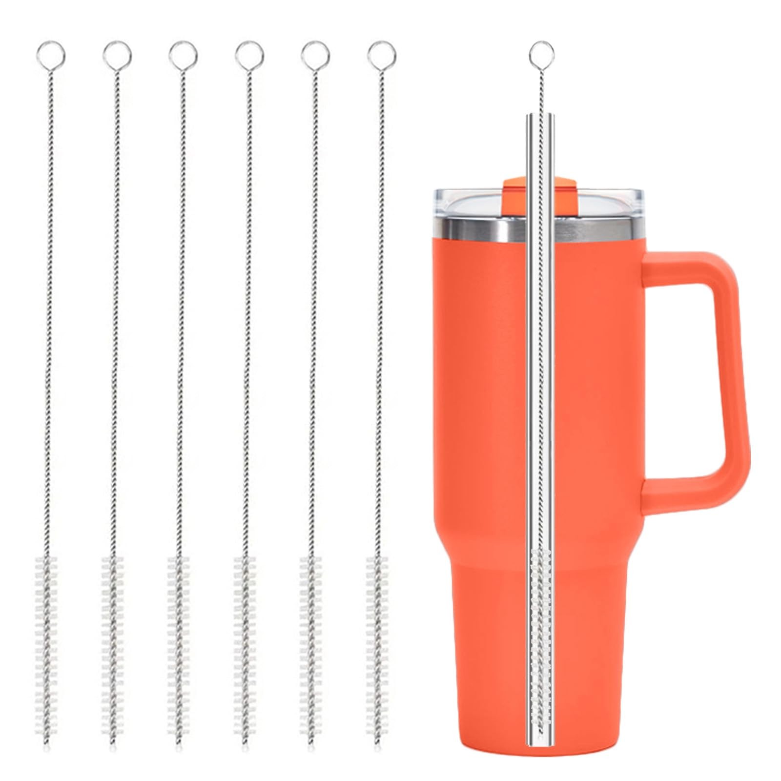 6 Pack Straw Cleaner Brush for Stanley, Reusable Extra Long Straw Cleaner for…
