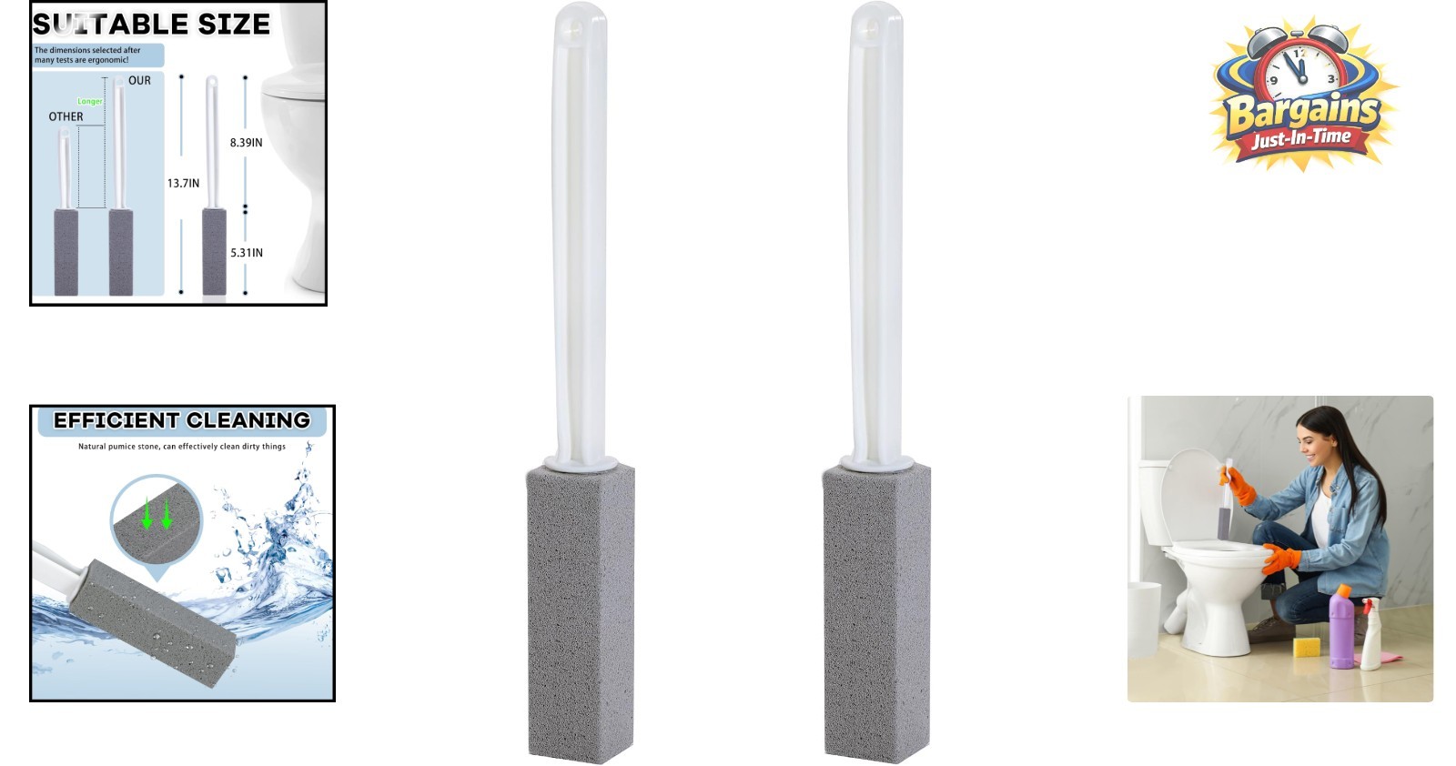 Natural Pumice Stone Cleaning Set – Easy Grip, Effective for Toilets and Baths