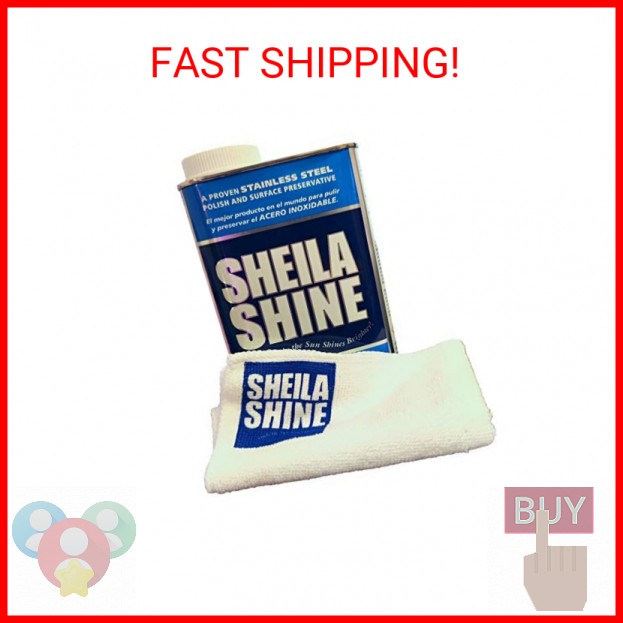 Sheila Shine 1 Quart Stainless Steel Cleaner and Polish w/Microfiber Cloth – Cle
