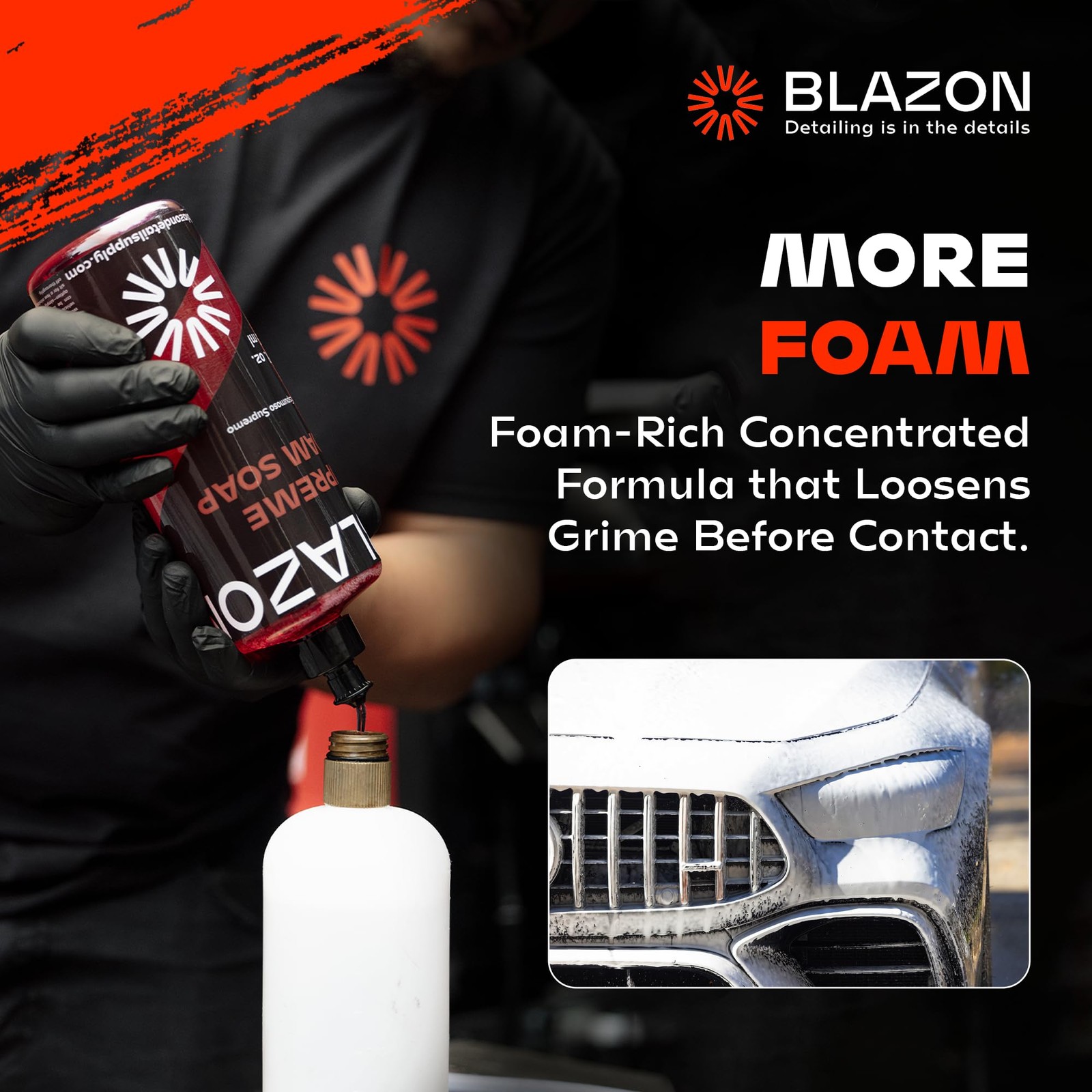 BLAZON Supreme Foam Soap XL 32 oz Insanely Foamy Streak-Free Car Wash Soap fo…
