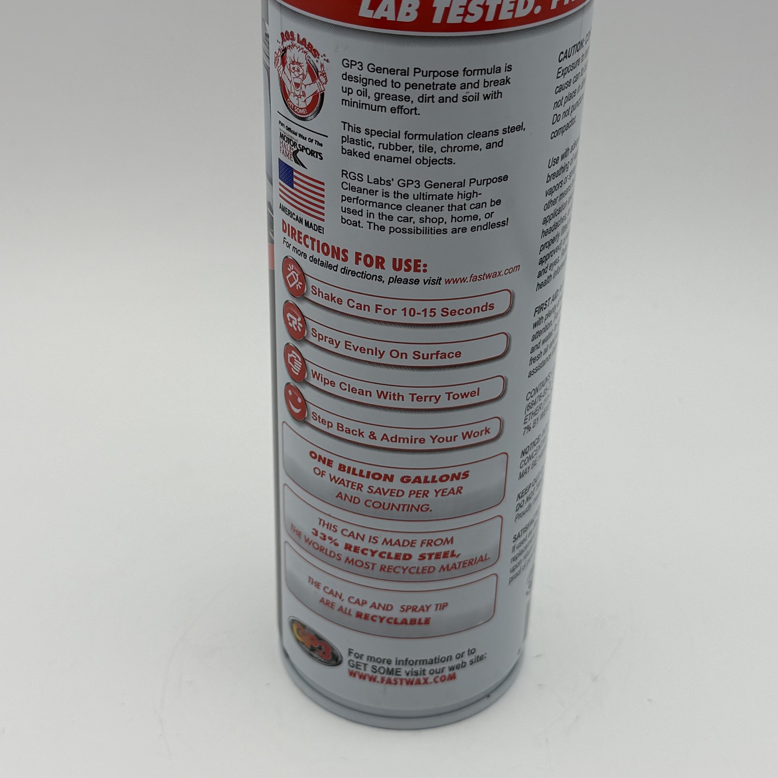 FASTWAX.COM GP3 General Purpose High Performance Cleaner Aerosol Spray 17.5 oz