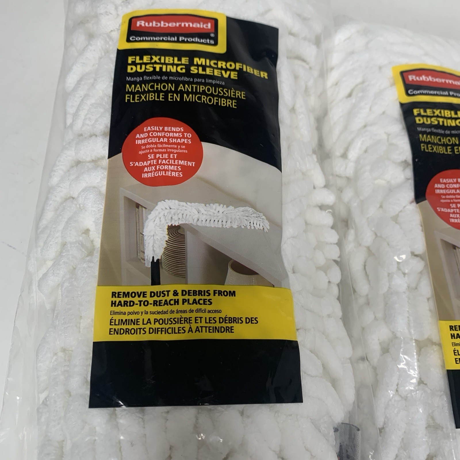 2 RUBBERMAID Commercial Flexible Microfiber Dusting Wand Sleeve Refill 2190660