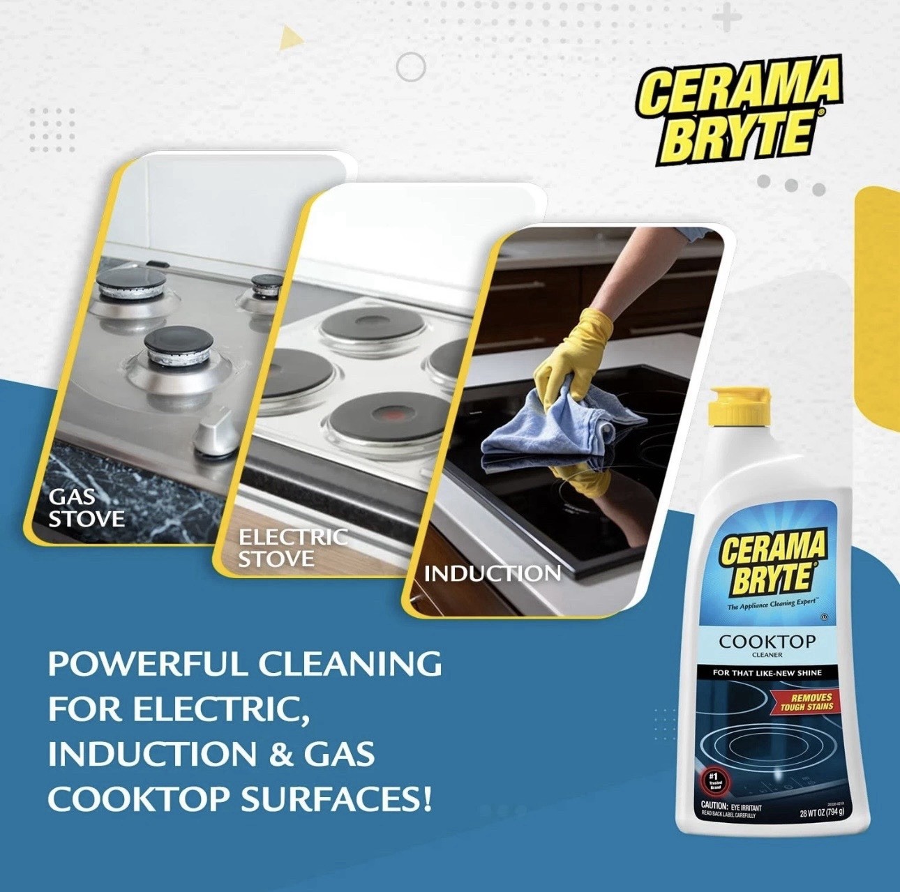 Cerama Bryte Cooktop and Stove Cleaner for Glass-Ceramic Surfaces, 2-pack 28 Oz