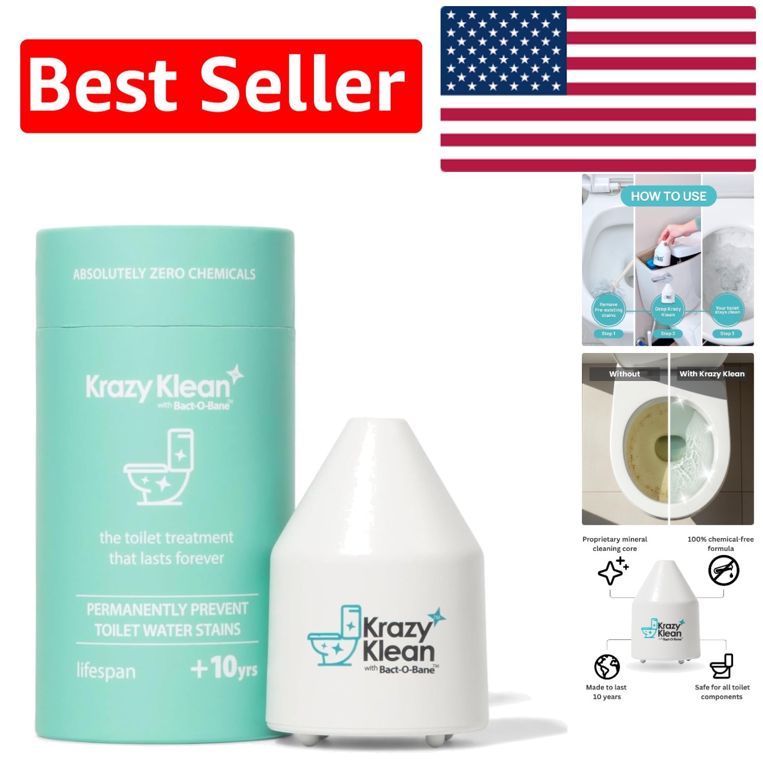 Eco-Friendly Toilet Cleaner – Long Lasting, Drop-In System for Hard Water Rings