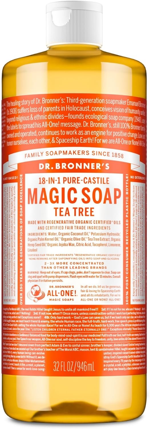 Pure-Castile Magic Soap Liquid (Tea Tree, 32 Ounce) – Made with Regenerative
