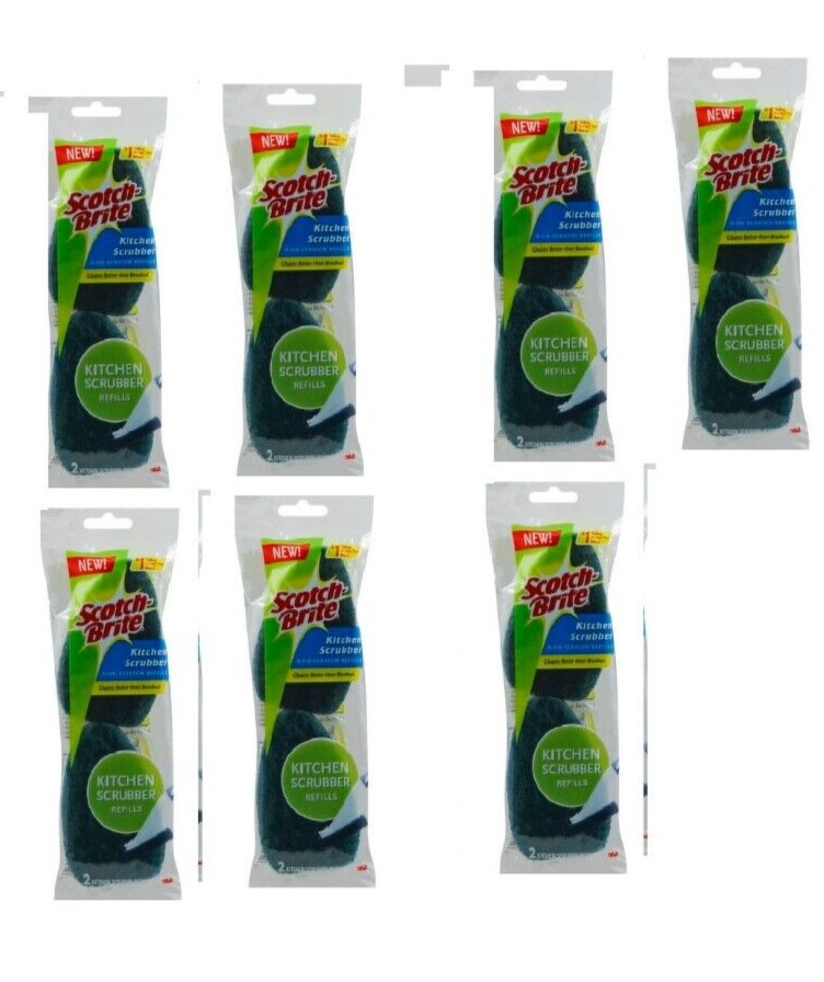 7X Scotch-Brite Kitchen Scrubber Refills,14 SCRUBS IN TOTTAL