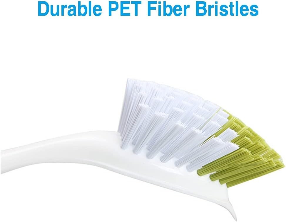 2 Pcs Scrub Brush Set for Dish Sink Pot Pan with Stiff Bristles Yellow Green