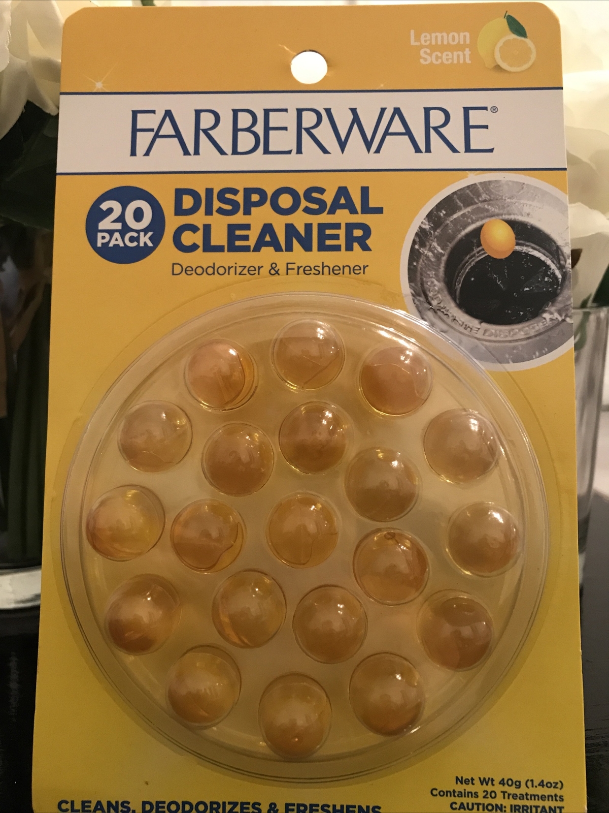FARBERWARE Disposal Sink Cleaner Deodorizer Freshener Odor Eliminate ~Lemon 20Ct