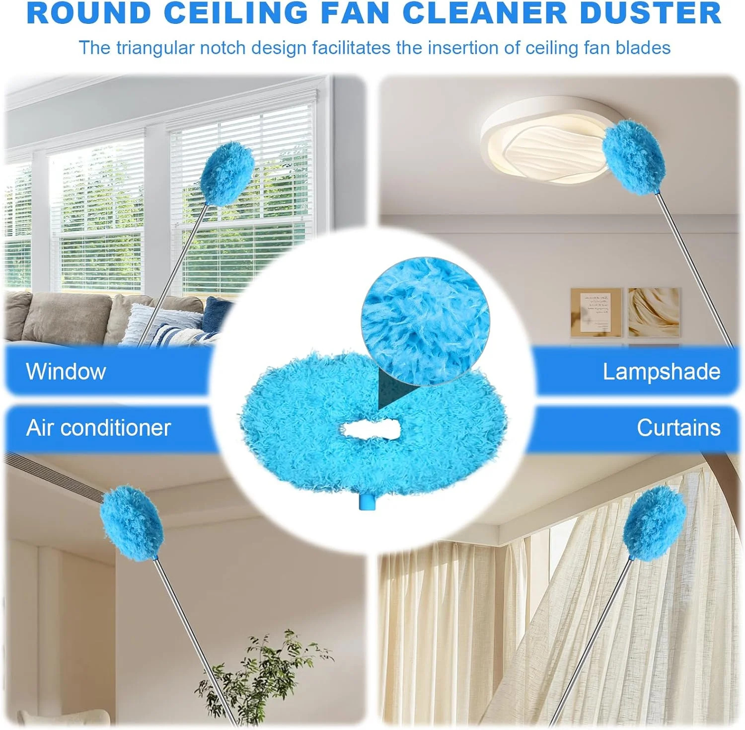 Storystore Ceiling Fan Cleaner Duster – Adjustable Duster with Extension Pole,Du