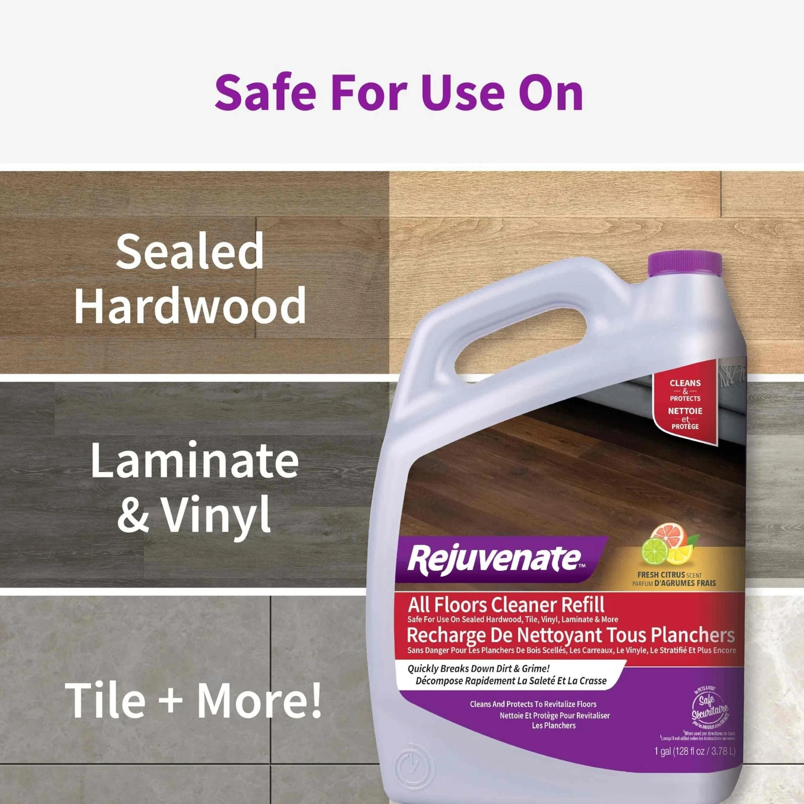 Rejuvenate All Floors Cleaner Refill, Breaks Down 1 Gal (Pack of 1)