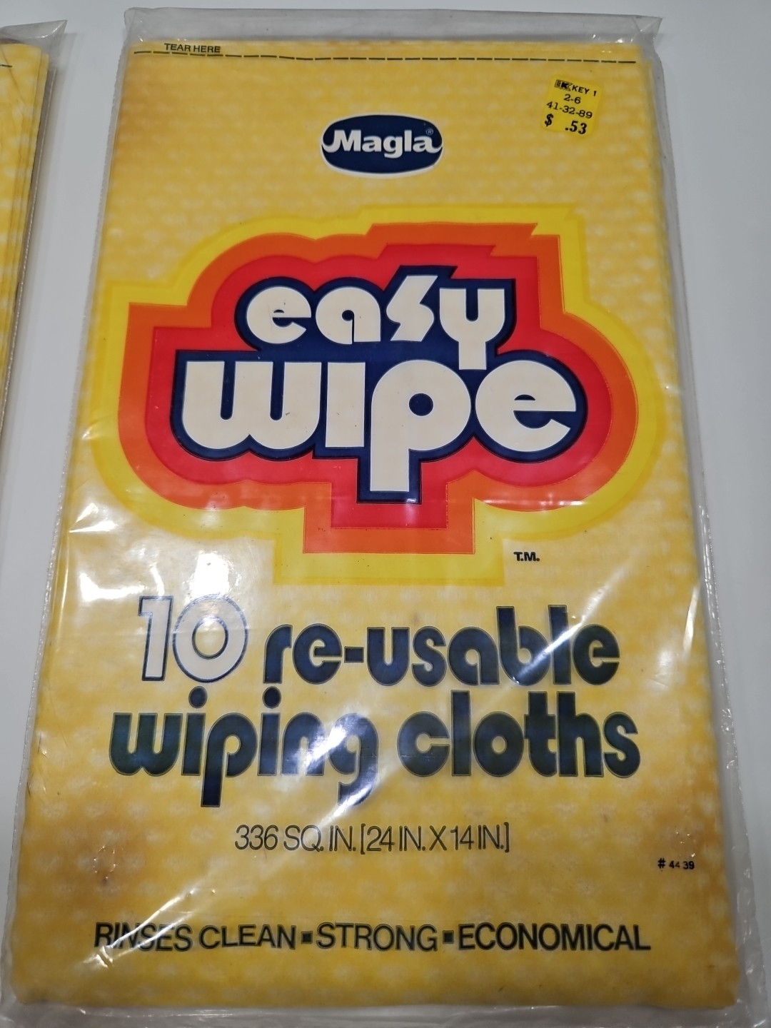 Vintage Magla EASY WIPE Wiping Cloths Yellow Nostalgia Dead stock x2 Lot