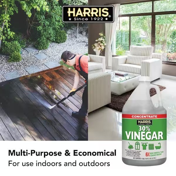 Harris 128 fl. oz. 30% Vinegar All Purpose Cleaner Concentrate, 6x More Powerul