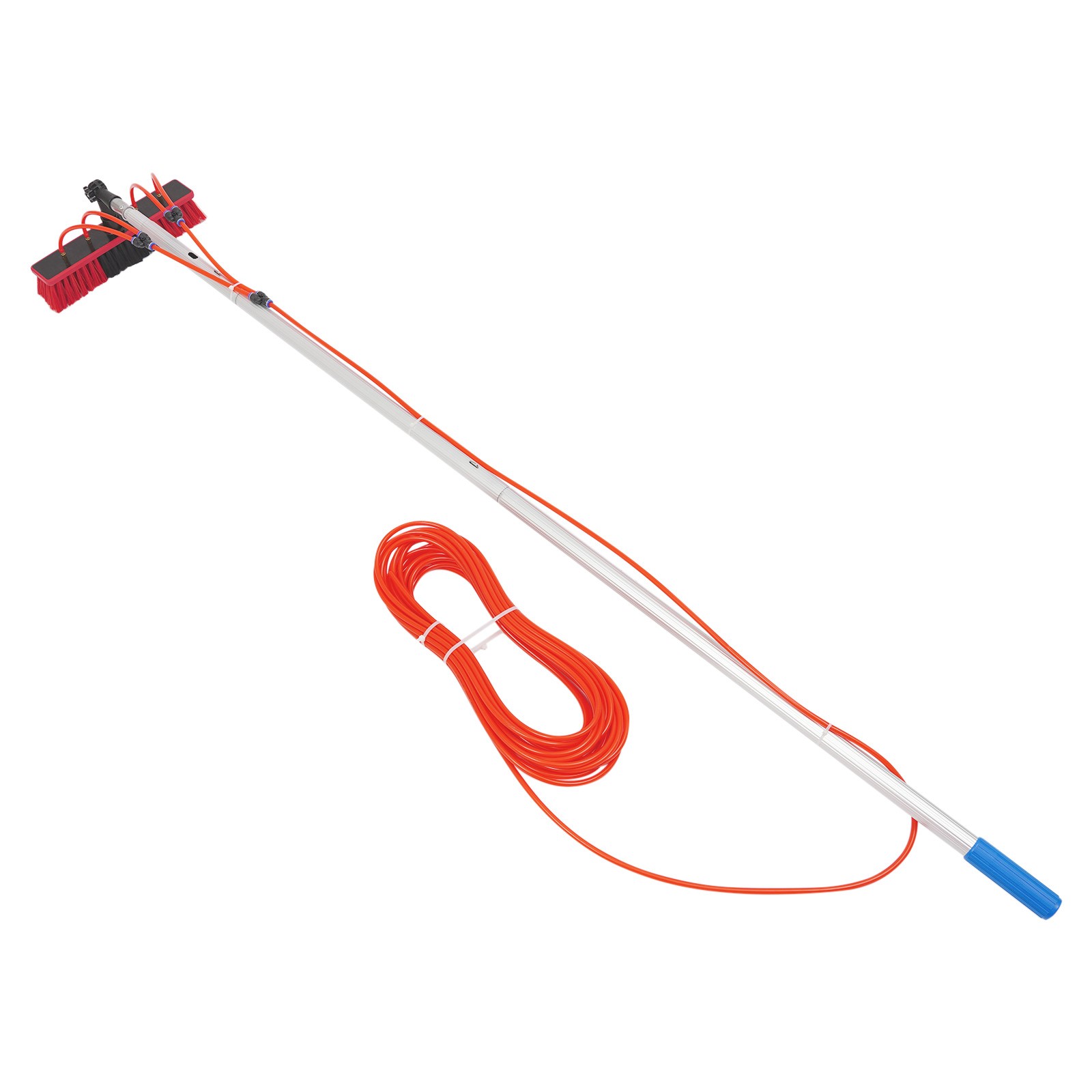 Solar Panel Cleaning Brush Kit 13ft Telescopic Pole W/Water Fed Brush For Window