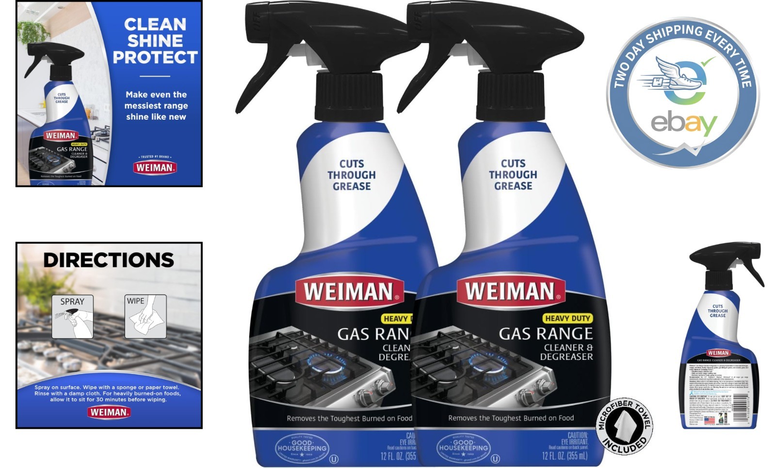 Effortless Citrus Gas Range Cleaner & Degreaser – 2 Pack, 24oz with Bonus Towel