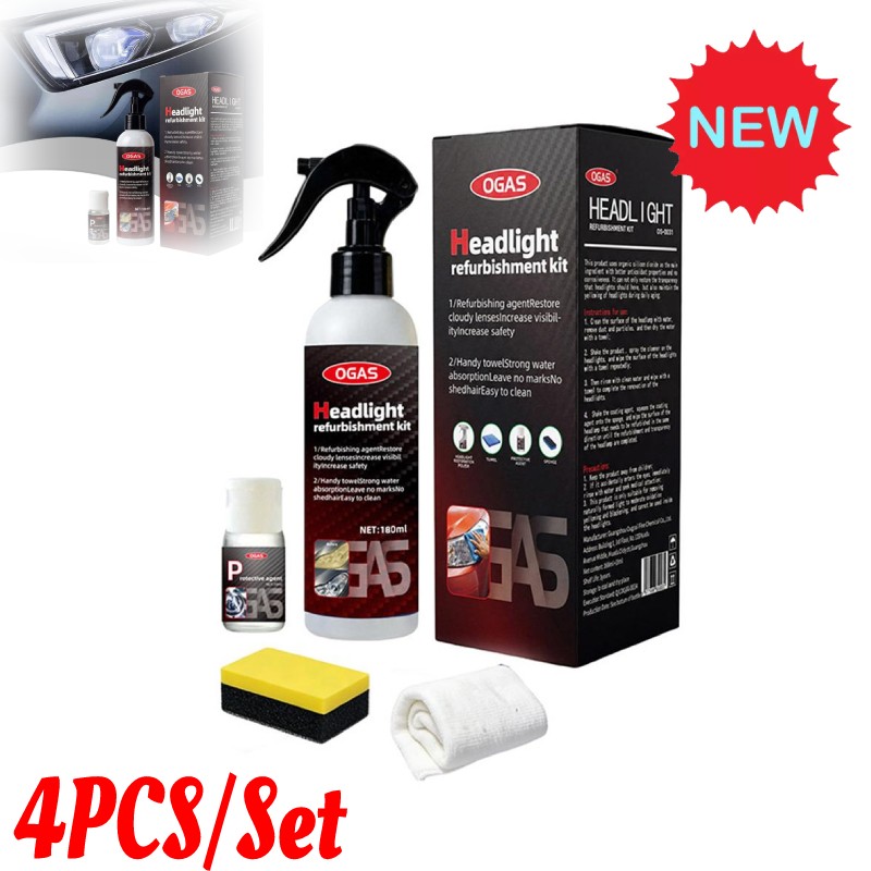 Ogas Headlight Restoration, Automotive Headlamp Restoration Fluid Kit