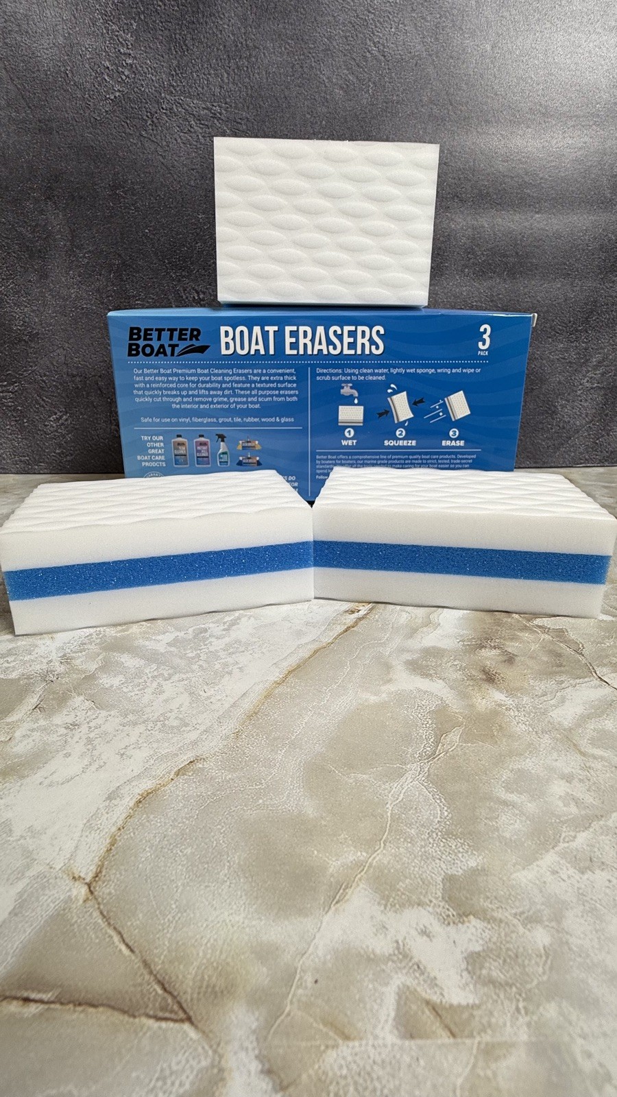 3PK Premium Boat Scuff Erasers, Boating Accessories for Cleaning.
