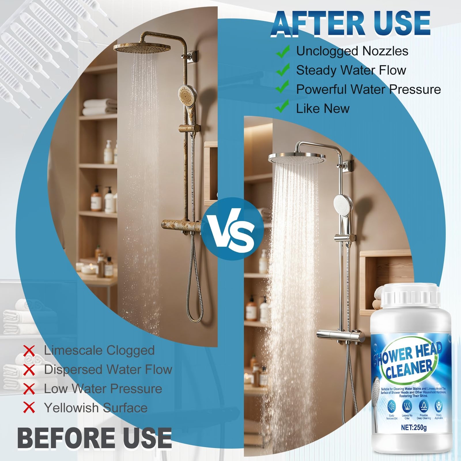 OverZyn 8.3 Oz Limescale Remover, Bathroom Descaler, Hard Water Cleaner