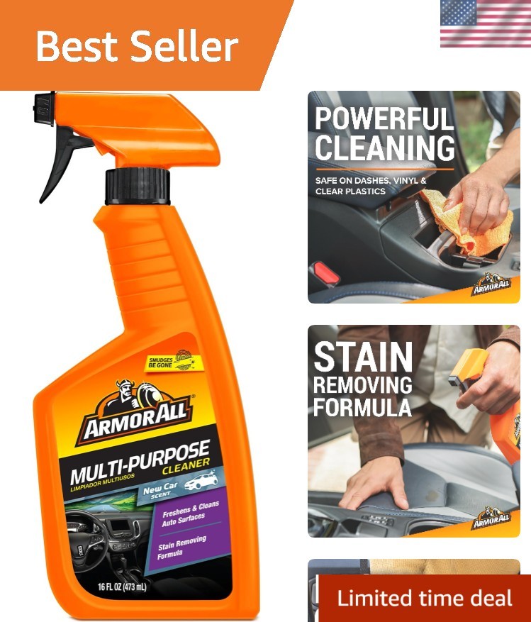 Multi-Purpose Car Cleaner Spray with Odor Elimination Technology, 16 fl oz Sp…