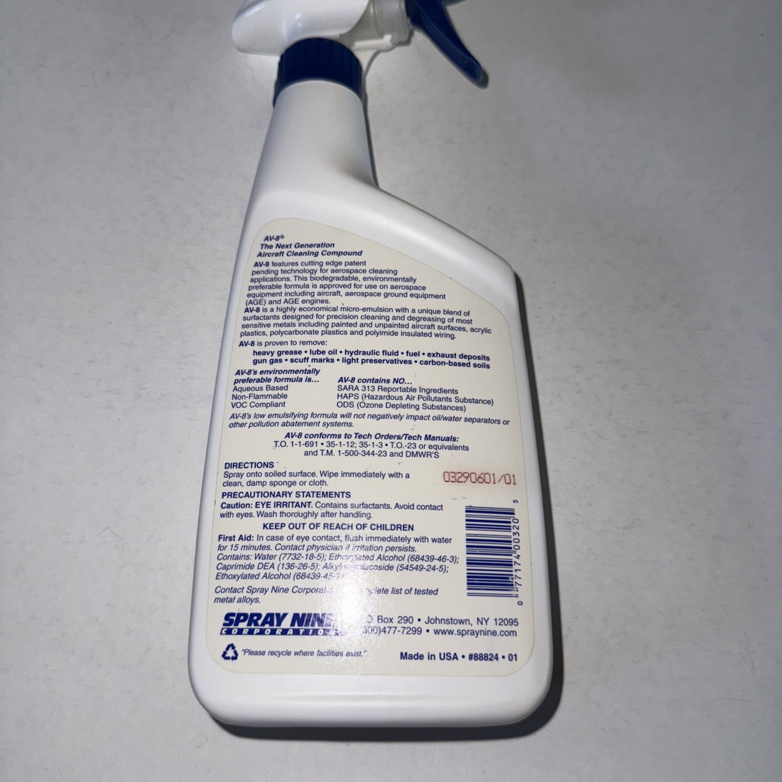 Spray nine AV-8 Aircraft Cleaner,24 Oz. Type IV Impossible To Find