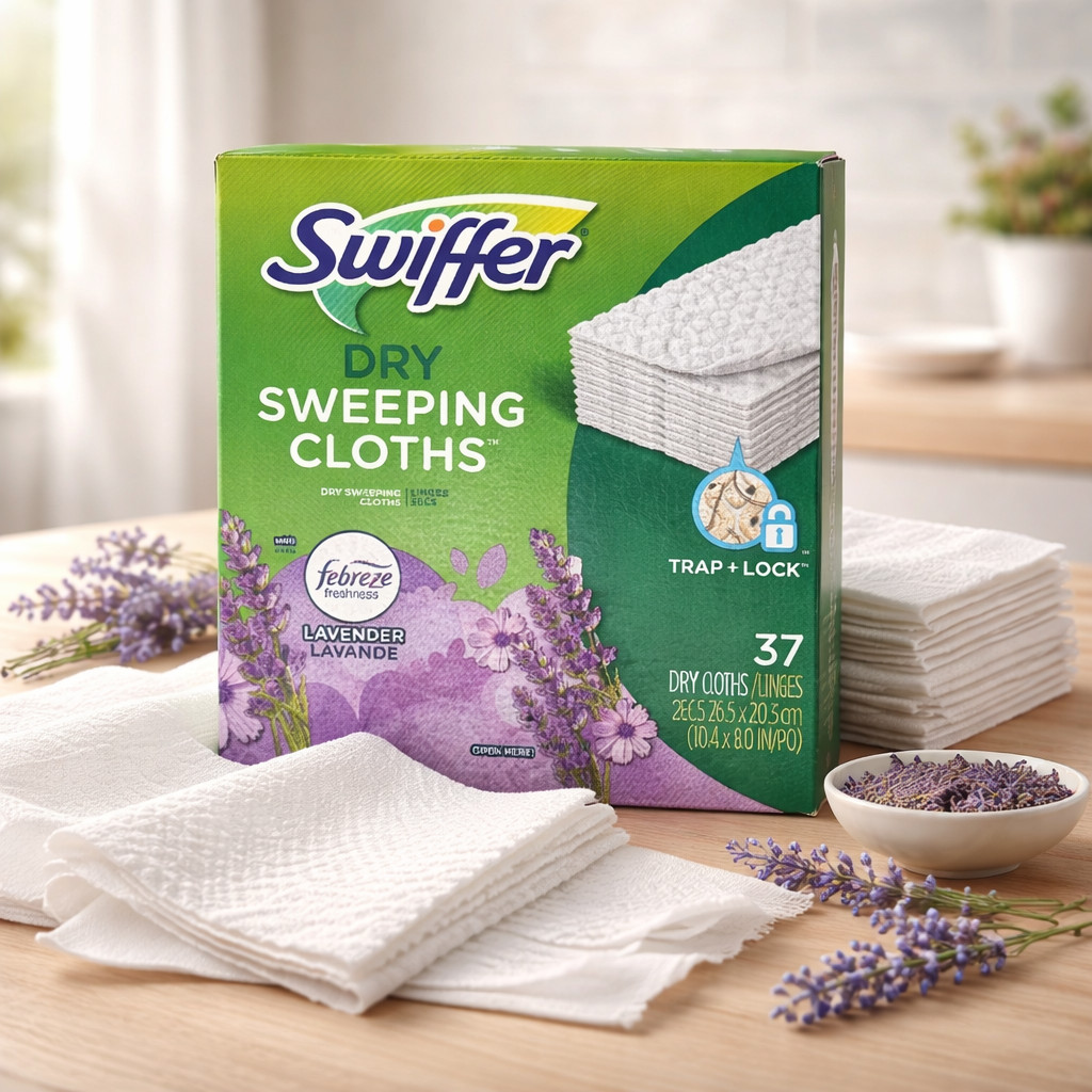 Swiffer Dry Sweeping Cloths – Febreze Lavender Scented Box of 37
