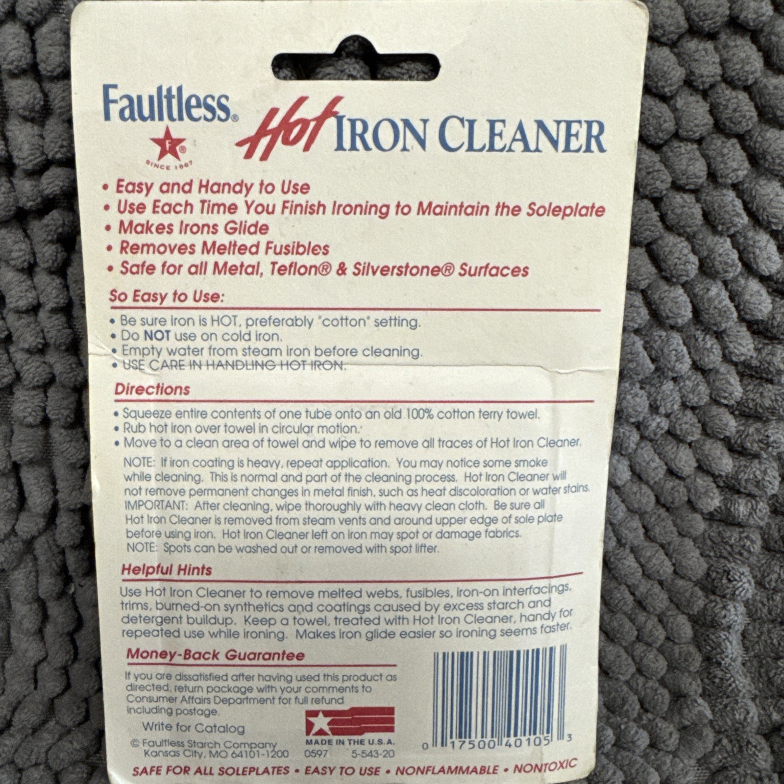 Faultless – Hot Iron Cleaner – USA – Metal Teflon Silverstone Safe – 2 pack New