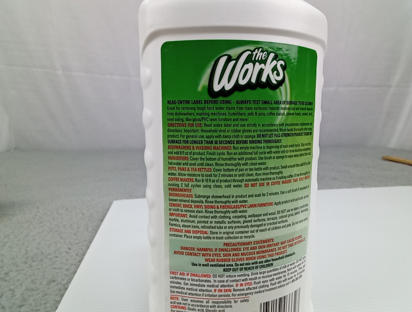 1x The Works Rust Lime And Calcium Remover 13.5oz New