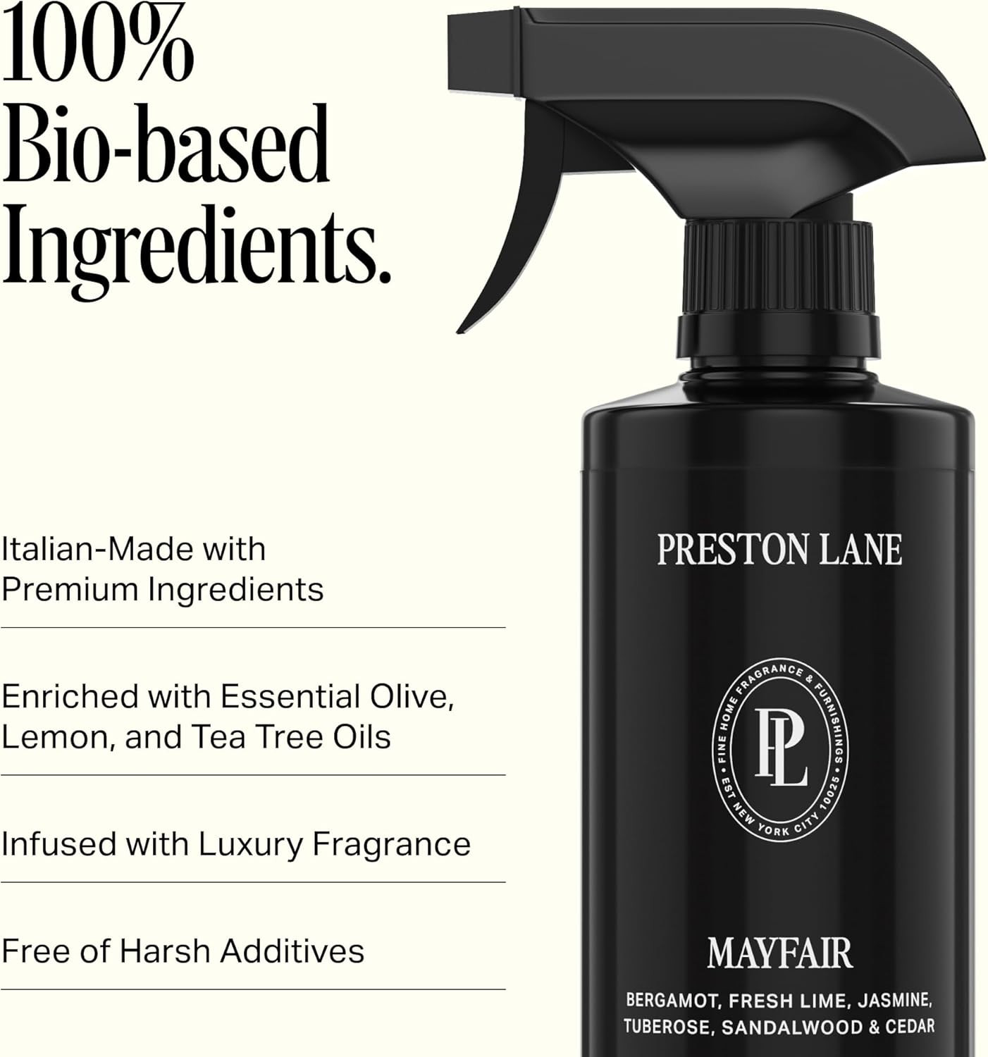 Luxury All-Purpose Cleaner, Mayfair Scent | Bio-Based Multi-Surface Spray | Stre