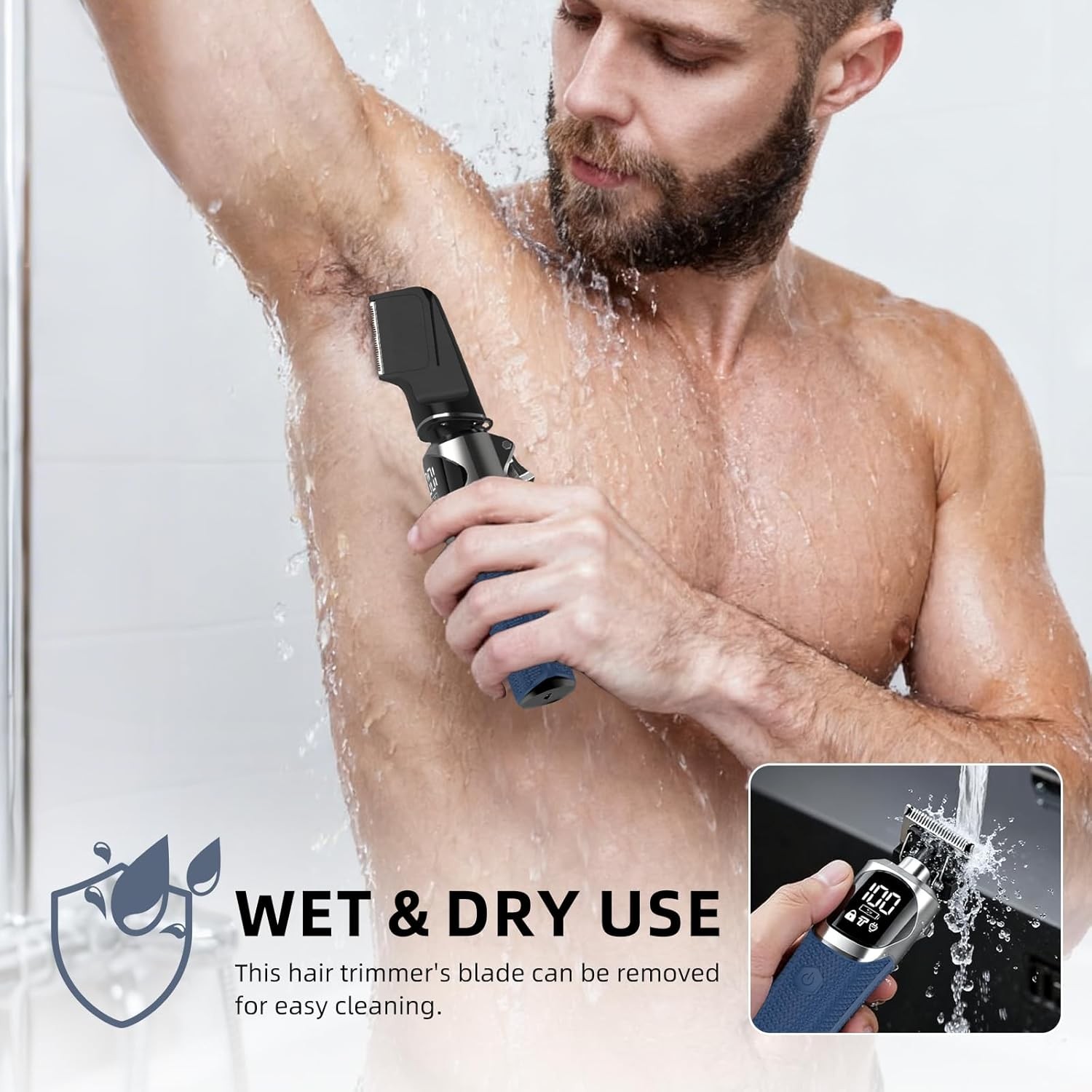 Ufree 6-in-1 Professional Beard Trimmer for Men, IPX6 Waterproof Electric Shav