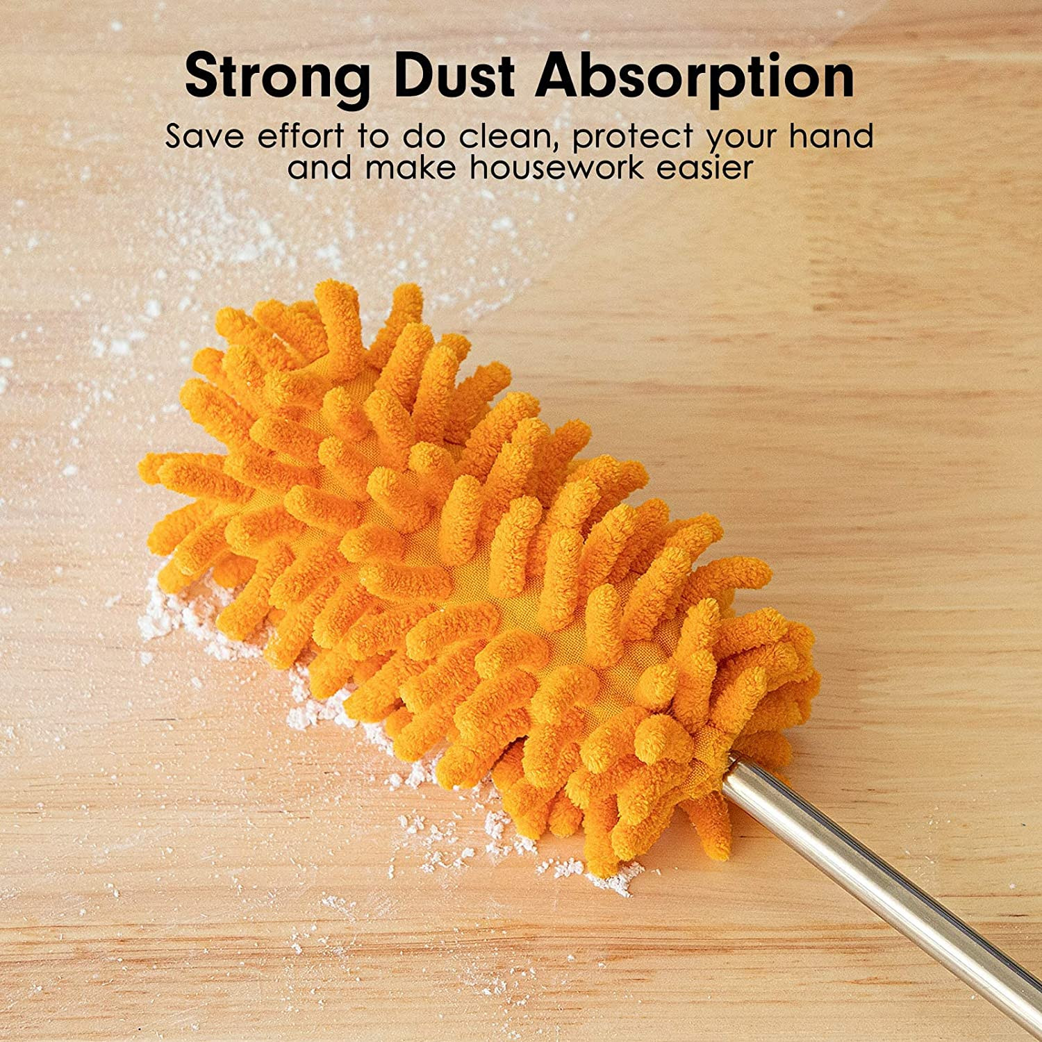 Microfiber Duster for Cleaning, Hand Washable Dusters with 2pcs Replaceable Mic