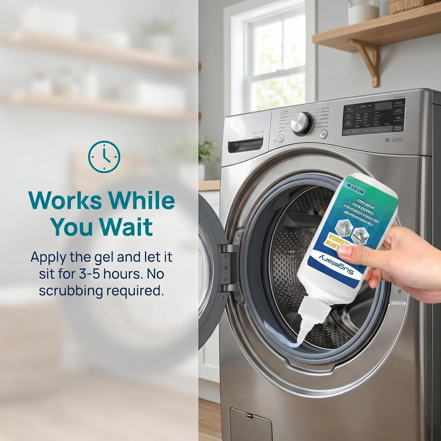Versatile Mold Stain Cleaner Gel for Washing Machine & Bathroom Use – 5 fl oz