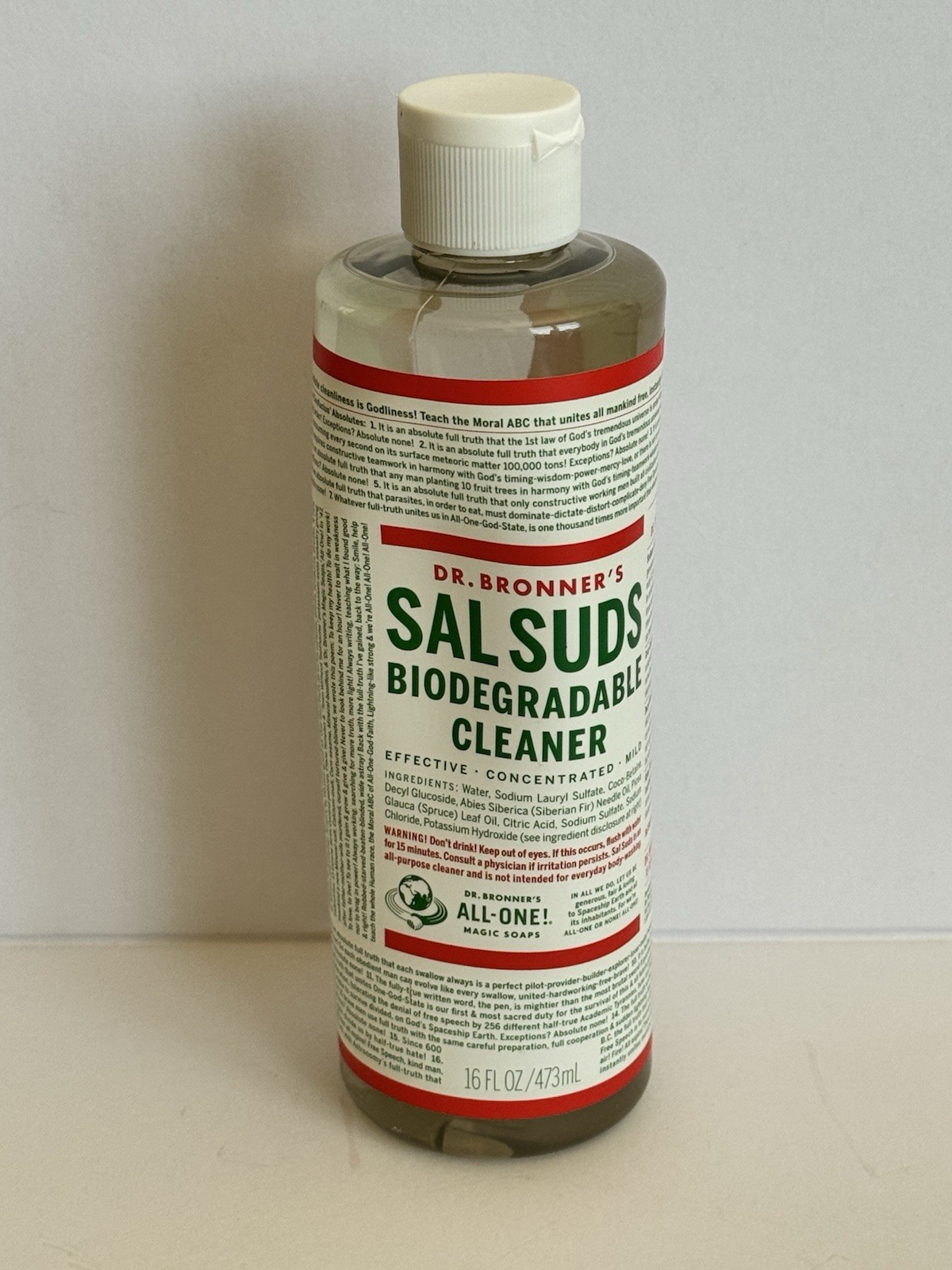 Dr Bronner’s Sal Suds Biodegradable Cleaner Pine Scent Concentrated Organic 16oz