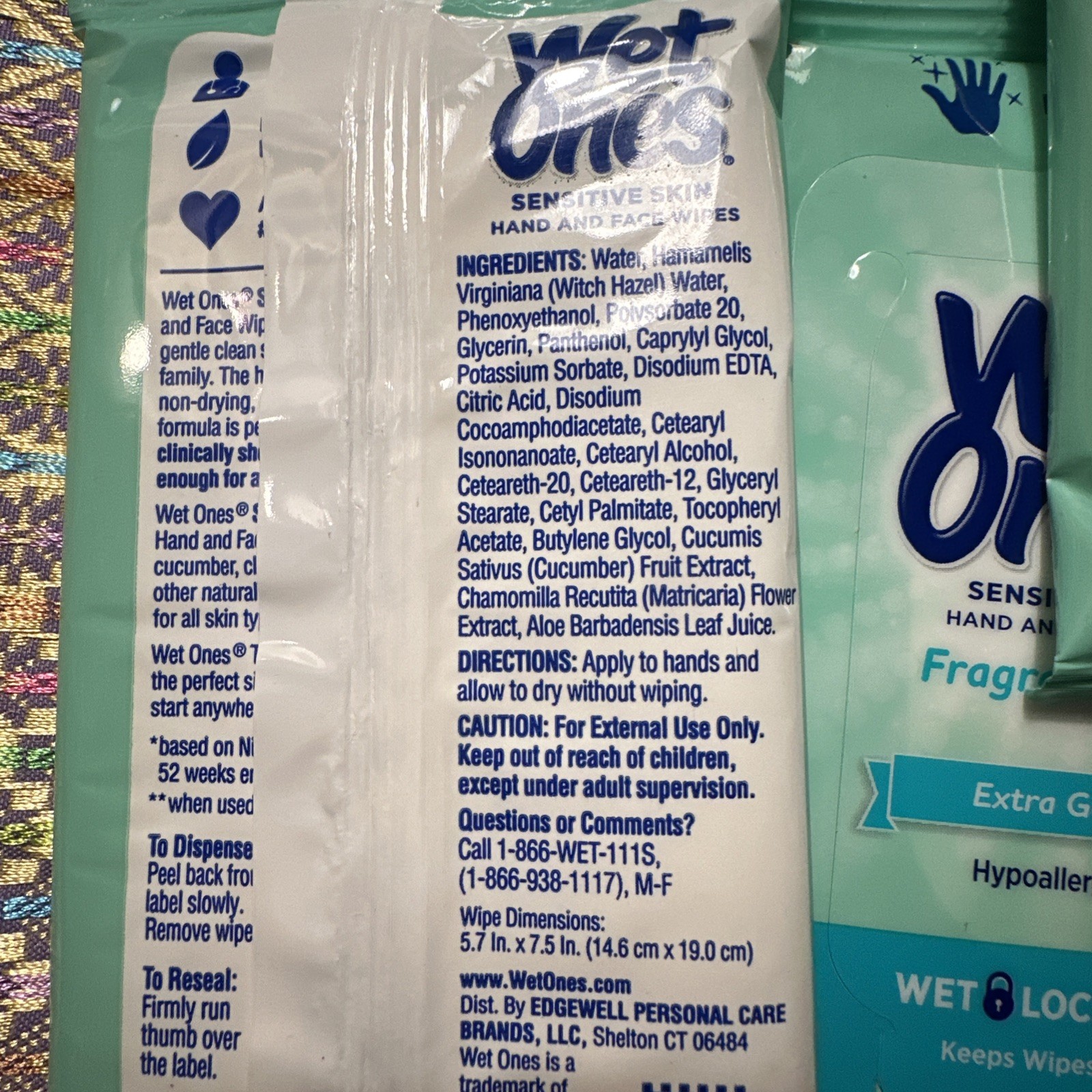 9 Wet Ones Extra Gentle Hand Wipes Fragrance Free Hypoallergenic 20 wipes Z2