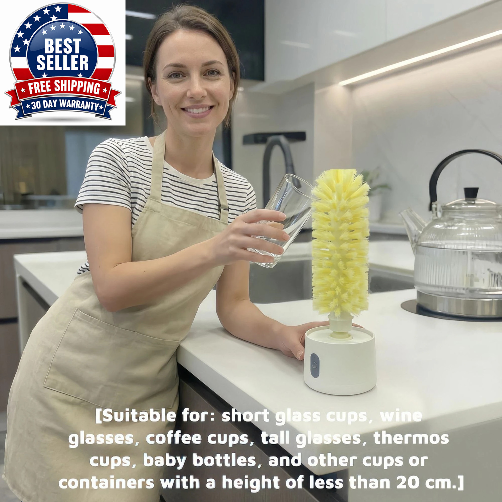 Electric Cup Scrubber Glass Cleaner Lazy Bottles Brush Sink Kitchen Cup Cleaning