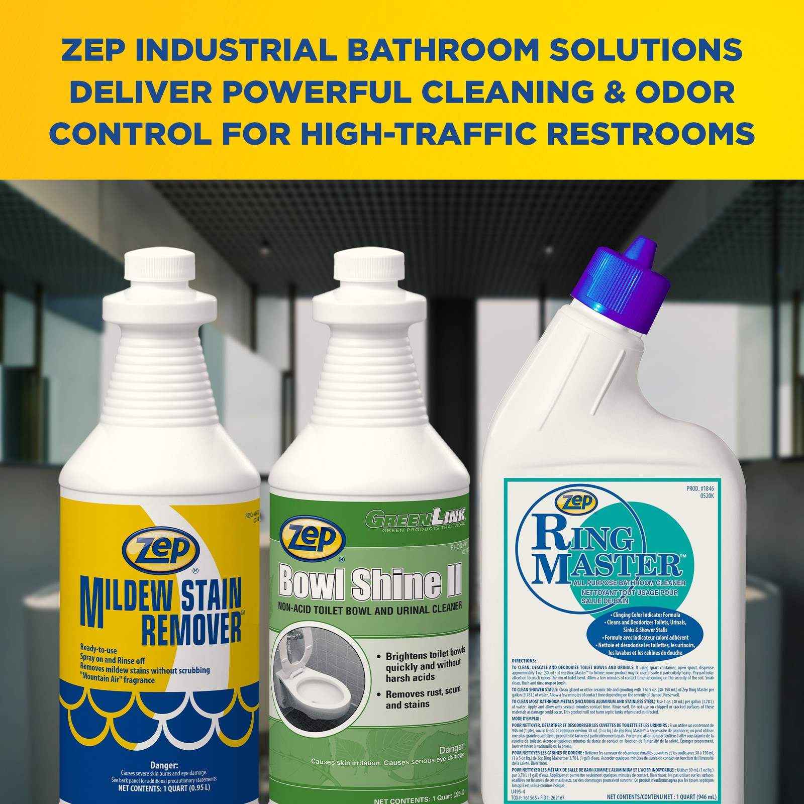 Zep Mildew Stain Remover 1 Quart 147201 (Case of 12) Fresh Scent-This Product is