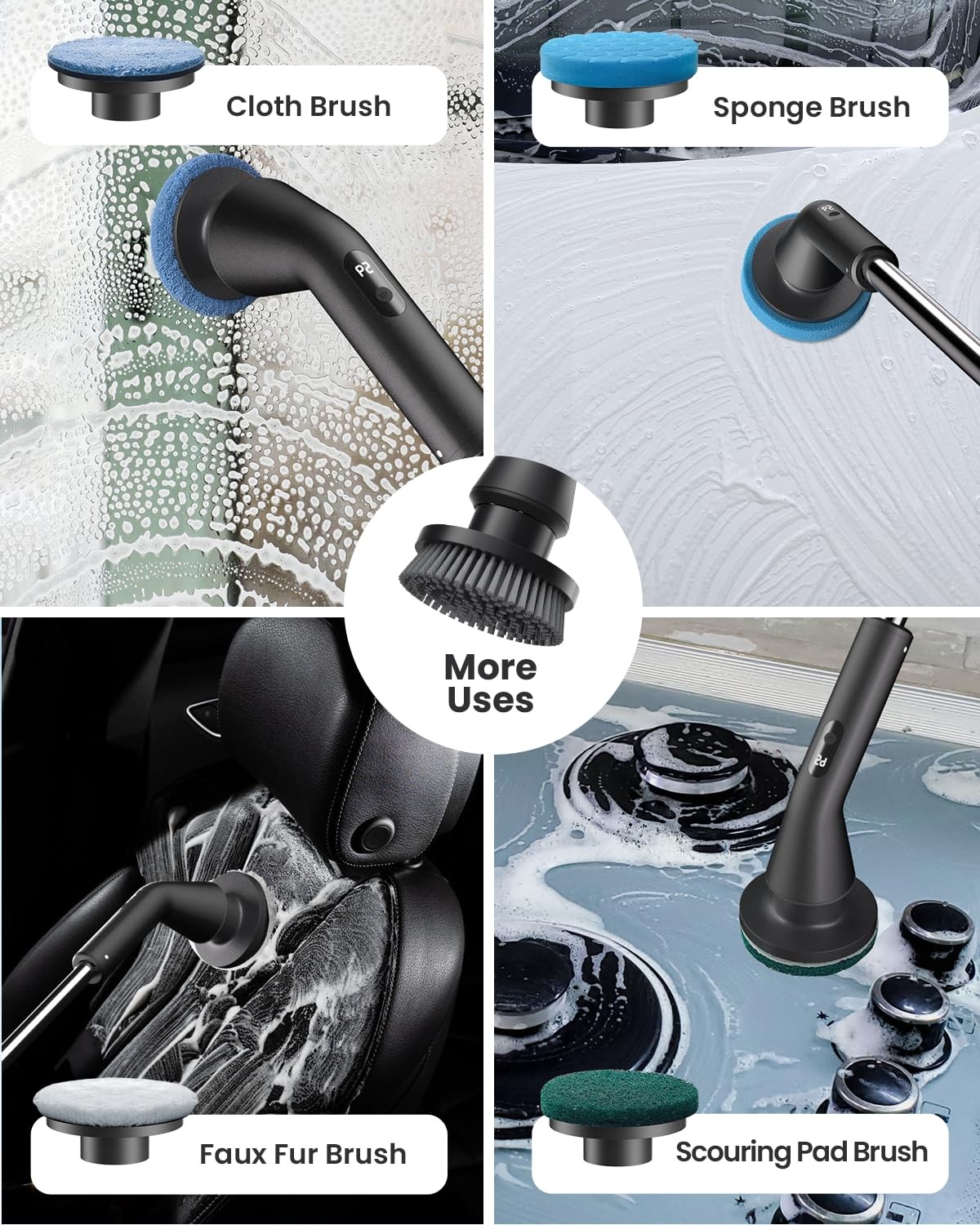 Leebein Electric Spin Scrubber, 2026 Upgraded Cordless Cleaning Brush Bathroo…