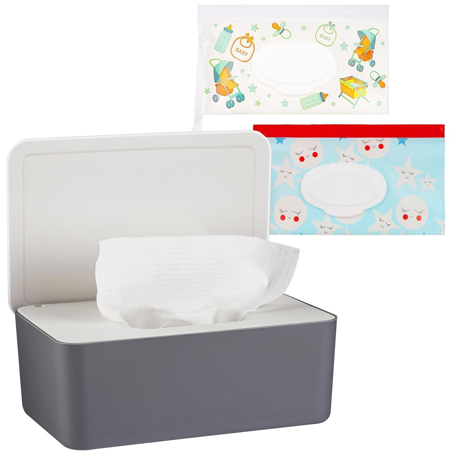 Diaper Wipes Dispenser Wipes Holder, Wipes Tissue Case Keeps Wipes Fresh Tiss…