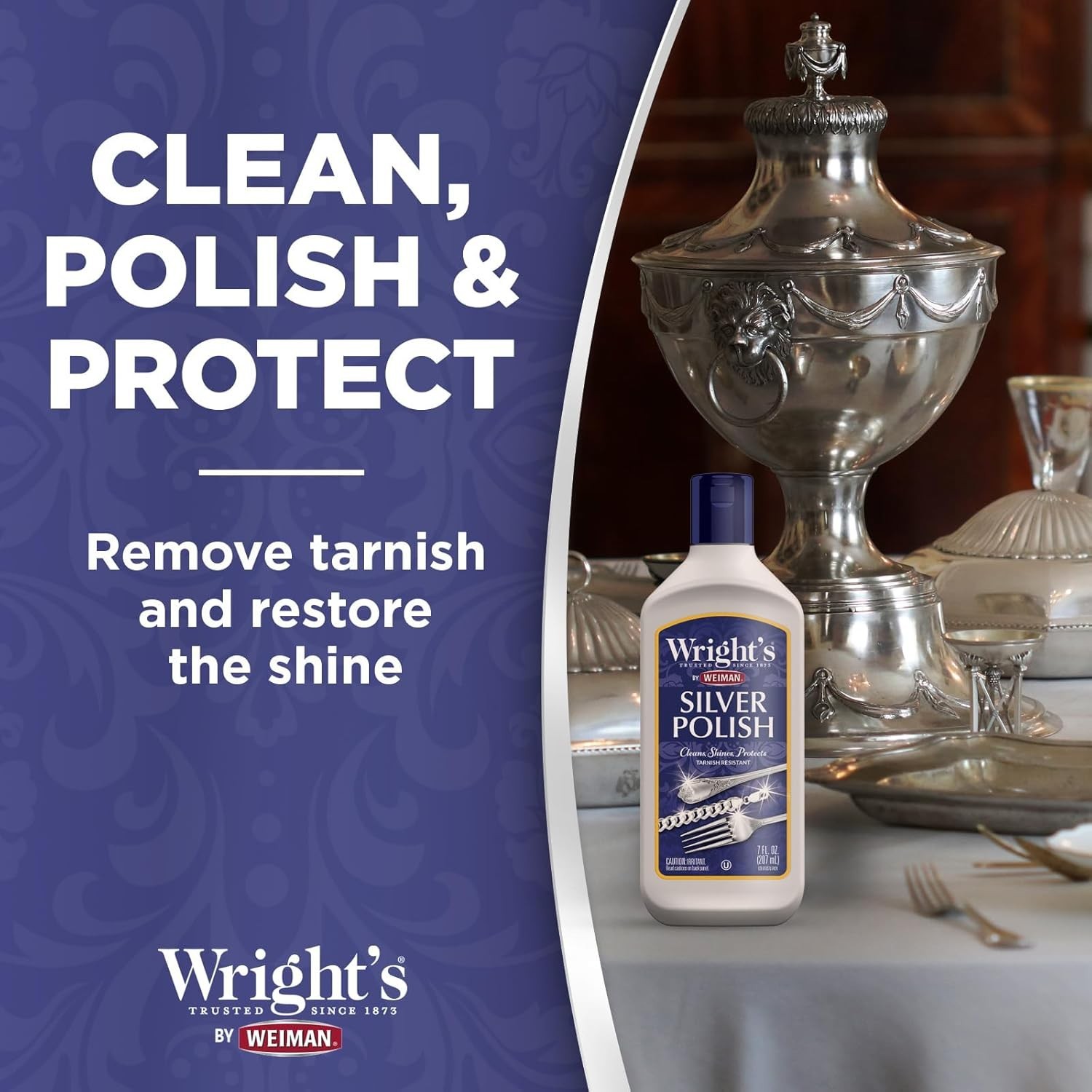 Wright’s Silver Cleaner and Polish – 7 Ounce – Ammonia Free – Use on Silver, …