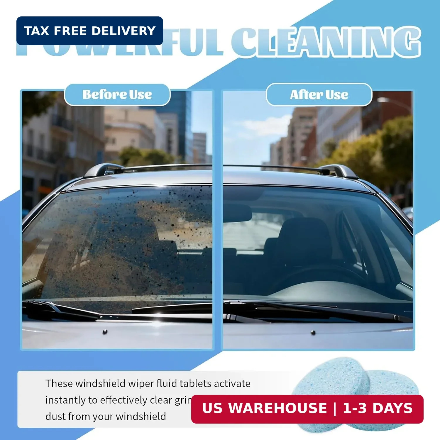 30PCS Car Windshield Washer Tablets,Windshield Washer Fluid Tablets Provide Clea