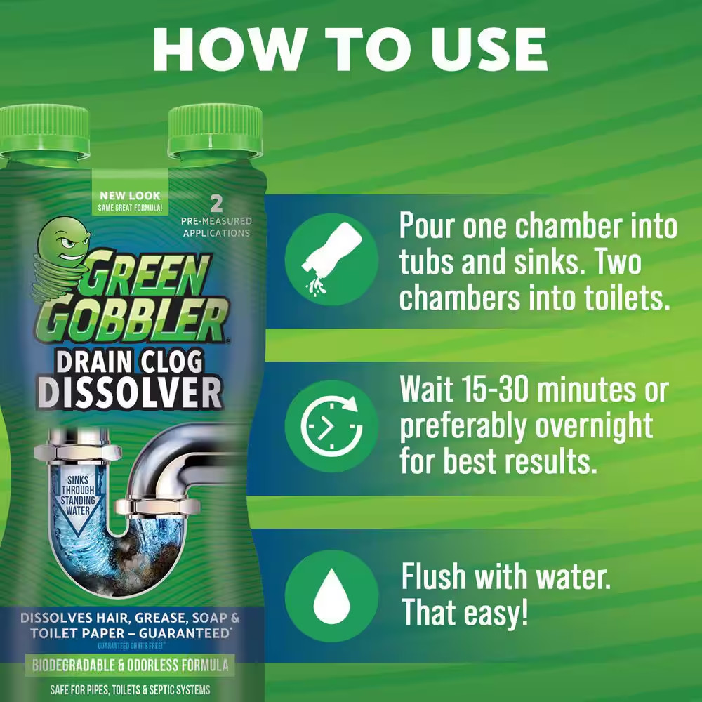 31 Oz. Drain and Toilet Clog Dissolver with Septic Tank Treatment Pods Drain Cle