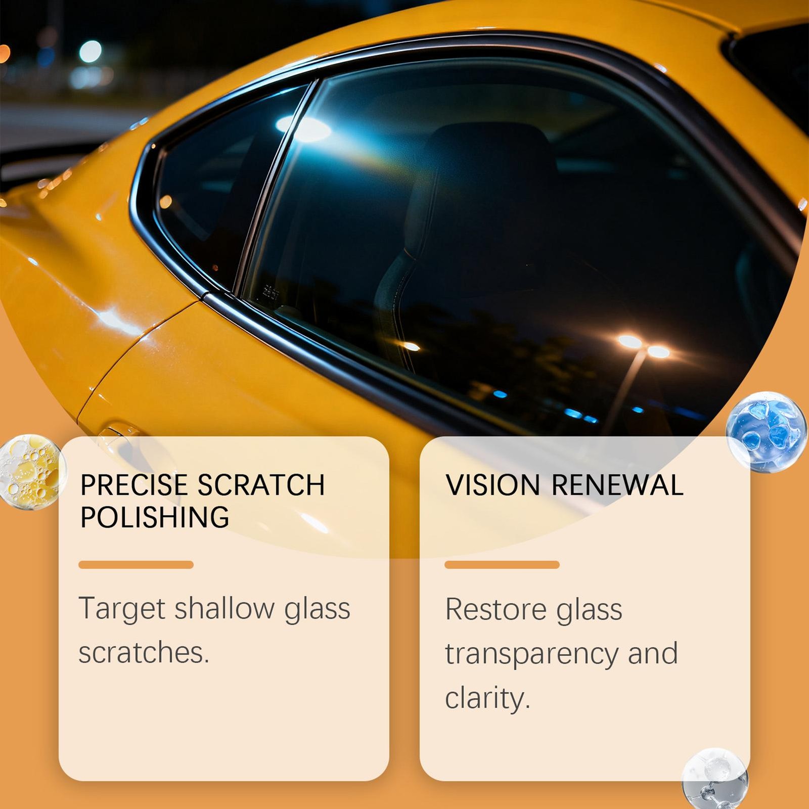 Glass Scratch Remover 50g with Sponge Polishing Cleaning Wax Car Repair Glass