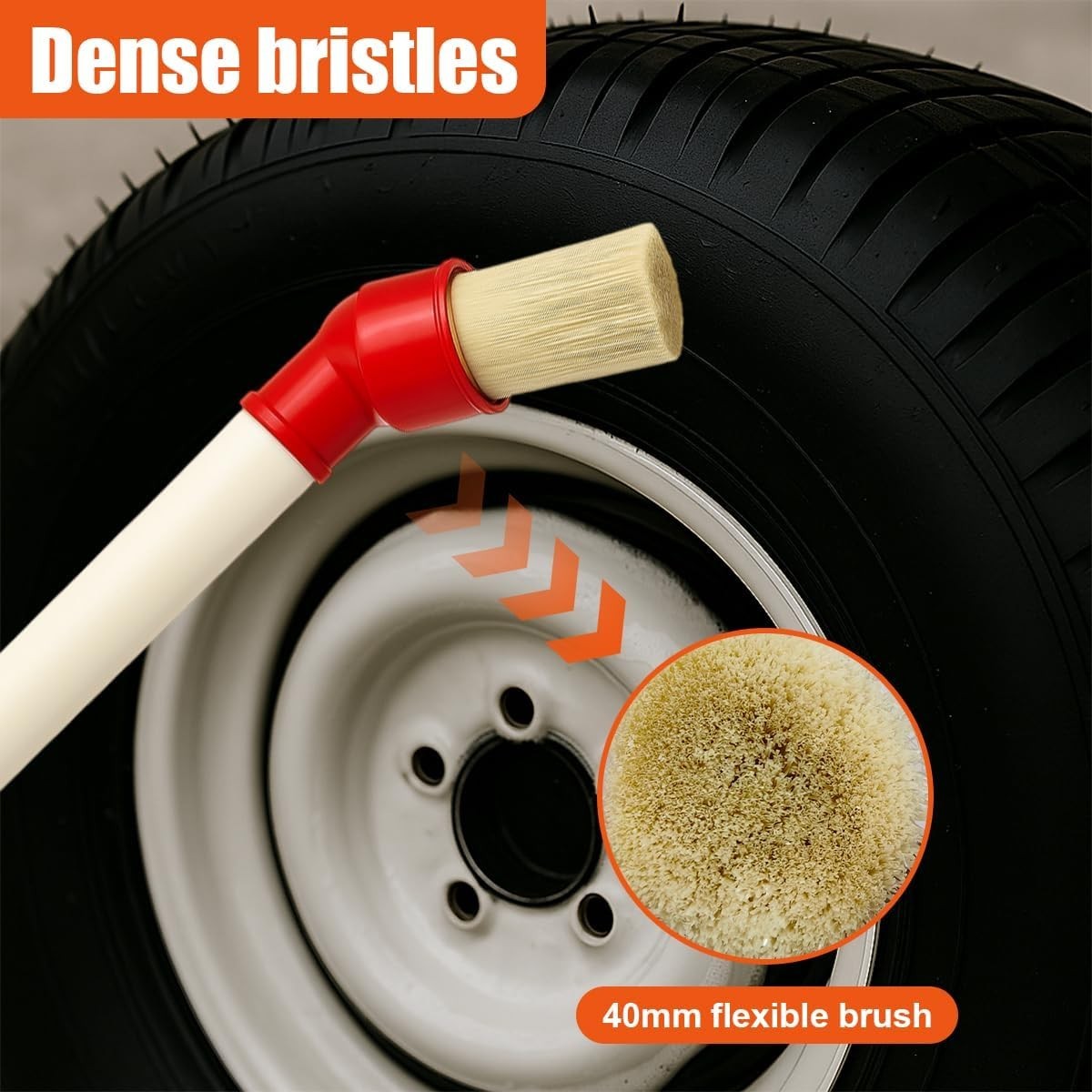 2PCS Car Curved Tire Mounting Paste Lube Brush, 45 Degree Angle Head Auto Wheel