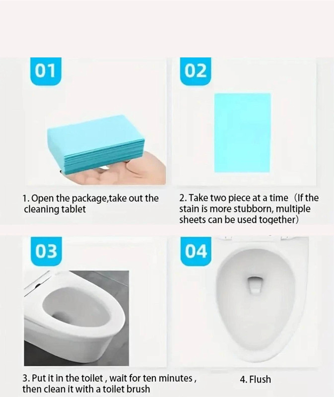 30pcs Toilet Cleaning Tablets, Low-odor, Removes Stains From Toilet Bowl – NEW