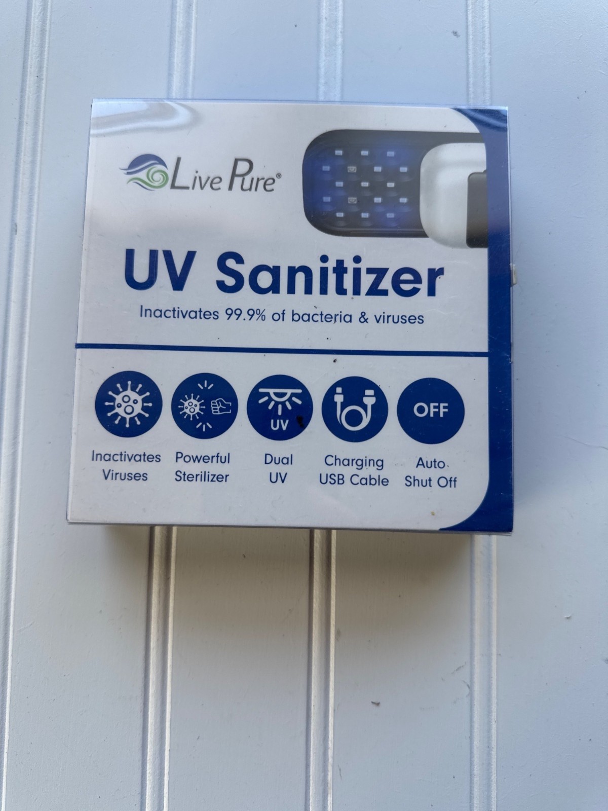 Live Pure UV Sanitizer Blue Compact Advanced Dual-LED Portable Powerful Cleaner