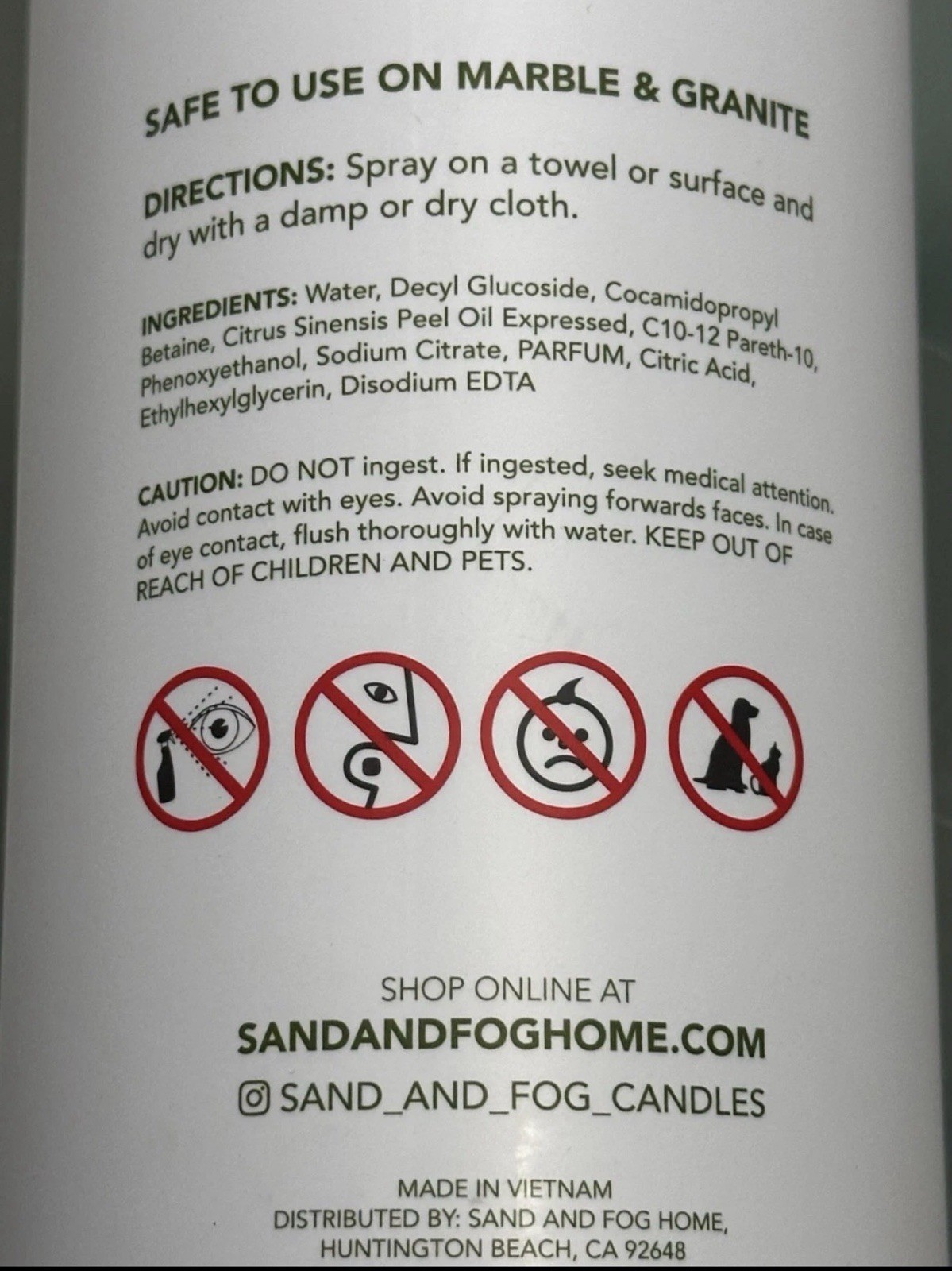 (2-Pack) SAND + FOG™ Plant-Based Kitchen REFRESHER & CLEANER ~ GRAPEFRUIT