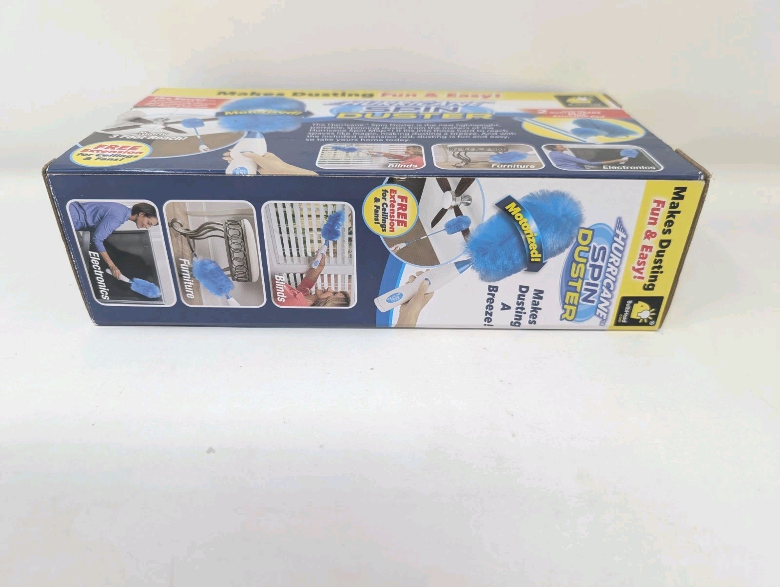 Hurricane Spin Duster Motorized Dust Wand w/ Extension for Ceilings & Fans NOS