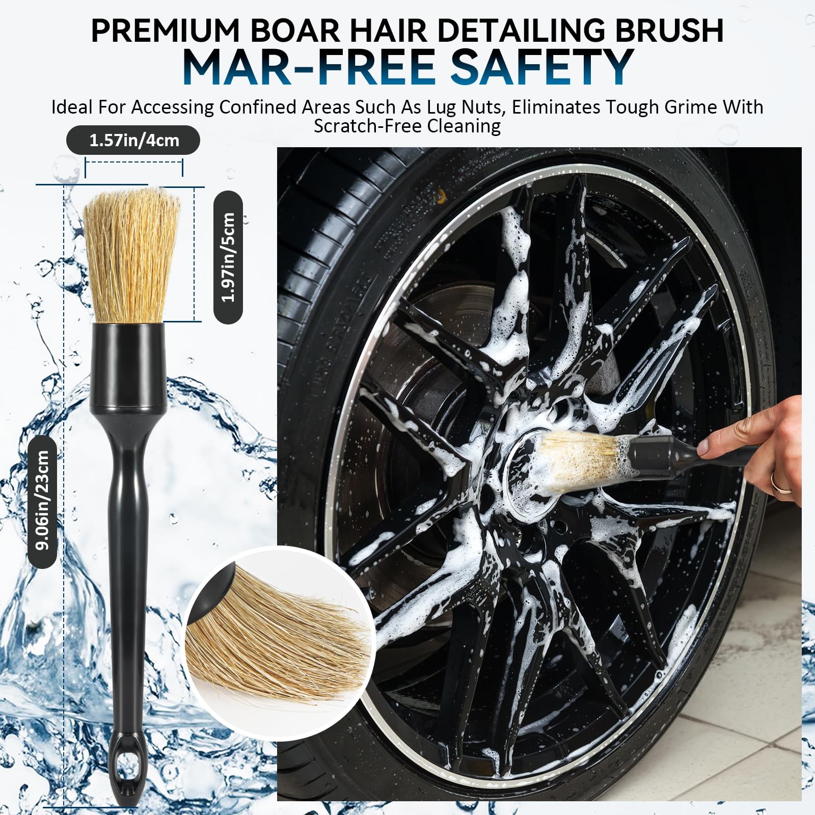 Tire Brushes for Cleaning Tires, Car Wheel Brushes for Cleaning Wheels, Rim Clea