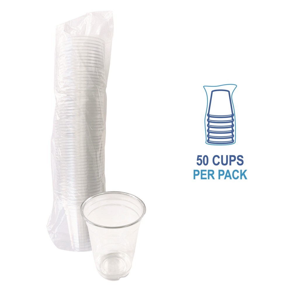 Boardwalk PET14PK 14 oz. Plastic PET Cups – Clear (50/Pack) New