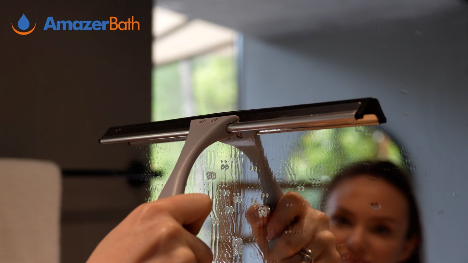 Squeegee for Shower Glass 10 Inch Silicone Blade with Adhesive Hook Window
